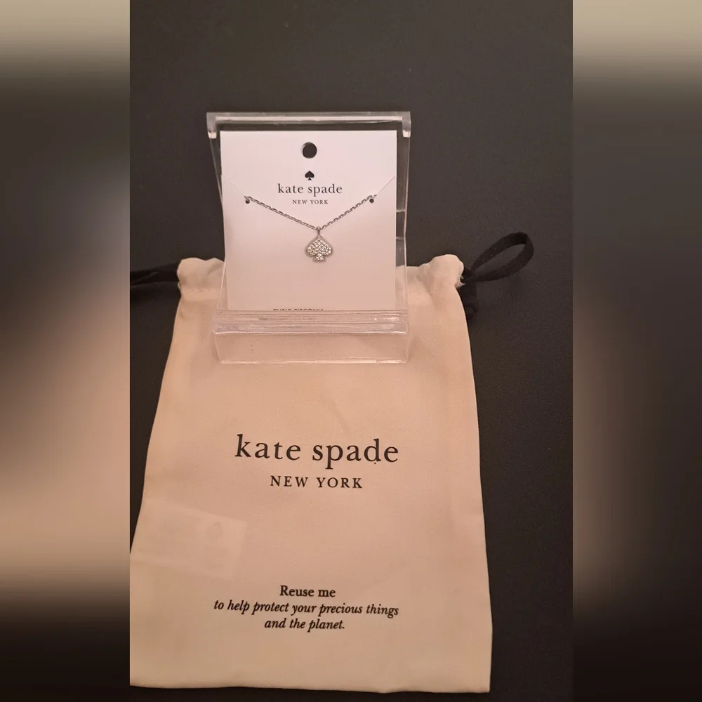 Kate Spade Silver Spade Pendant Necklace NWT, Dust bag included.